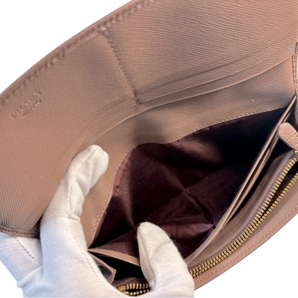 Prada Saffiano Leather Continental Wallet – Mauve - Picture 12 of 15